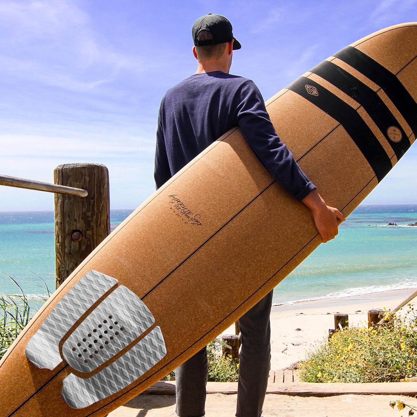 3Pc/set Surfboard Traction Pad Tail EVA Non-Slip Mat – Customizable Colors & Logo, Premium Grip & Maneuverability - Kxkzren