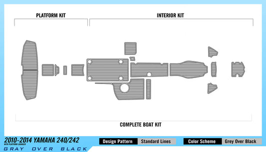 Custom EVA Foam Marine Mat for 2010-2014 Yamaha 240/242 with Platform Lounger – Non-Slip Boat Flooring Kits - Kxkzren