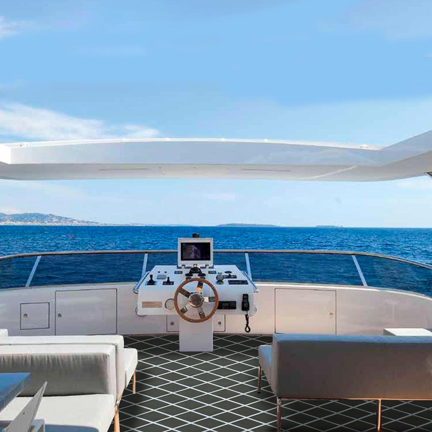 Kxkzren - BOAT FLOORING - Diamond EVA Foam Sheet | Deep Gray/White