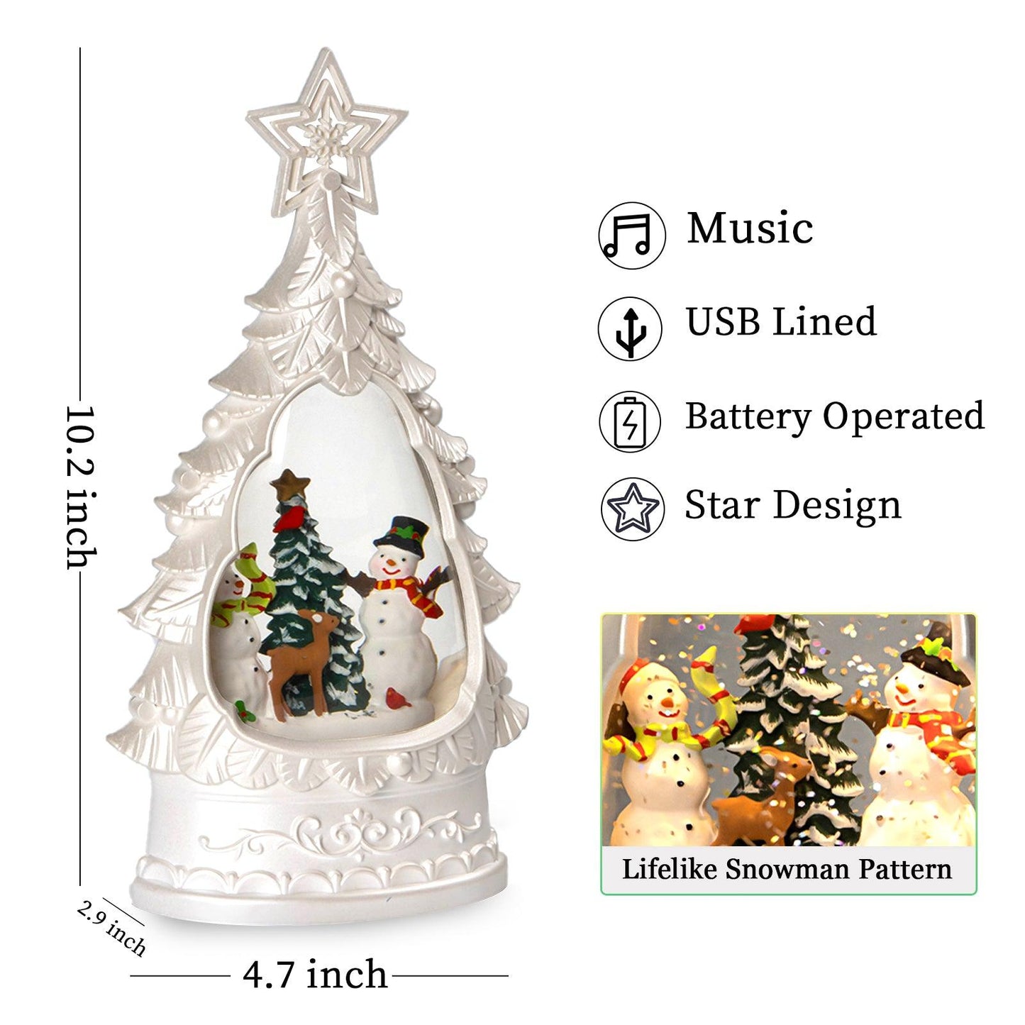 Kxkzren - Christmas Decor - Christmas Snowman Snow Globe Lantern
