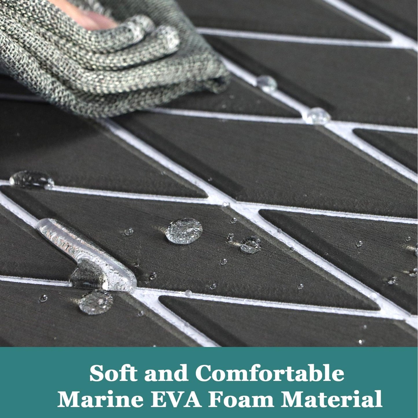 Kxkzren - BOAT FLOORING - Diamond EVA Foam Sheet | Deep Gray/White, 93.9" x 44"