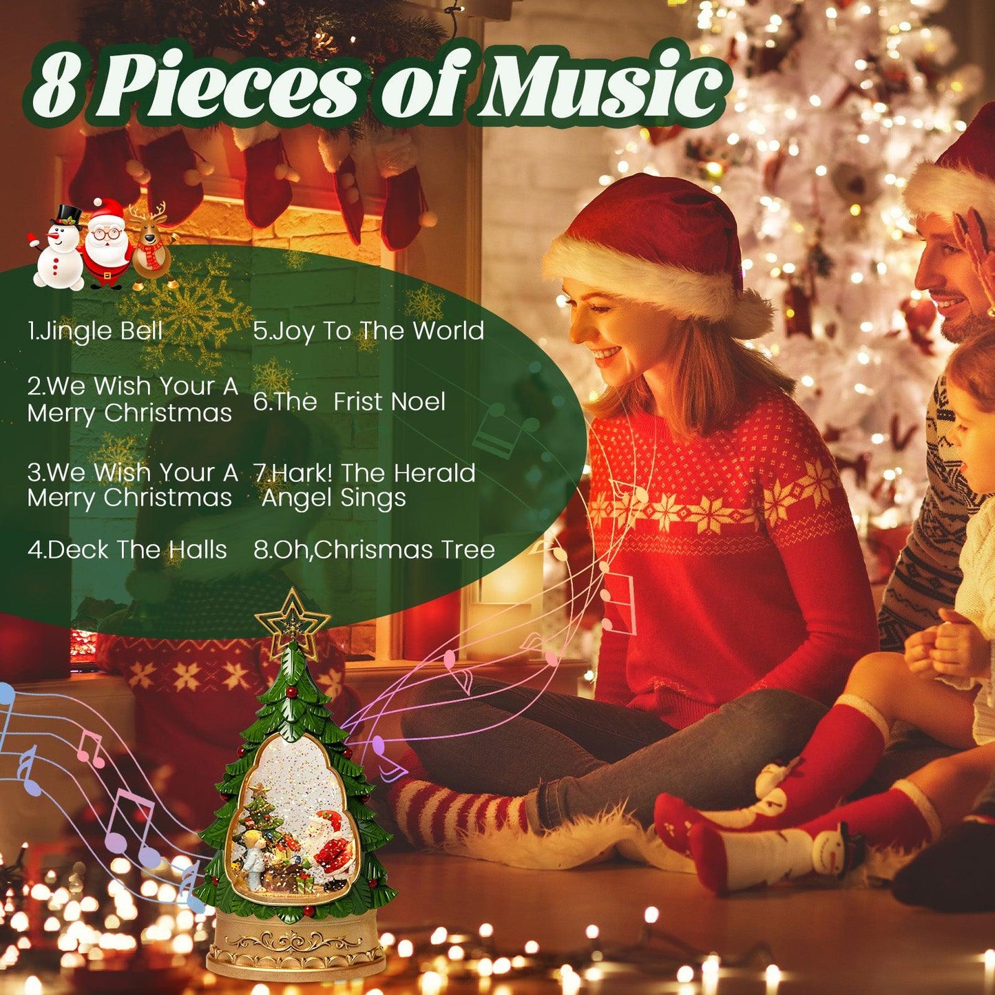 Kxkzren - Christmas Decor - Christmas Tree Snow Globe Lantern