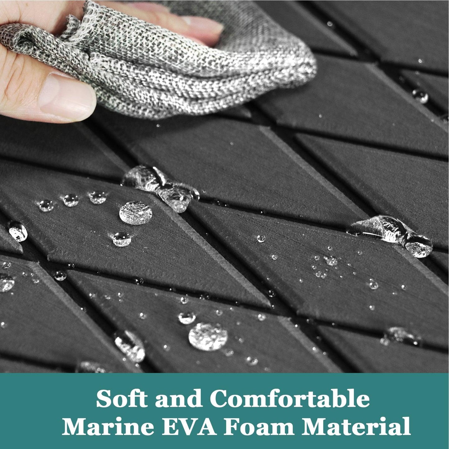 Kxkzren - BOAT FLOORING - Diamond EVA Foam Sheet | Deep Gray/Black, 93.9" x 44"