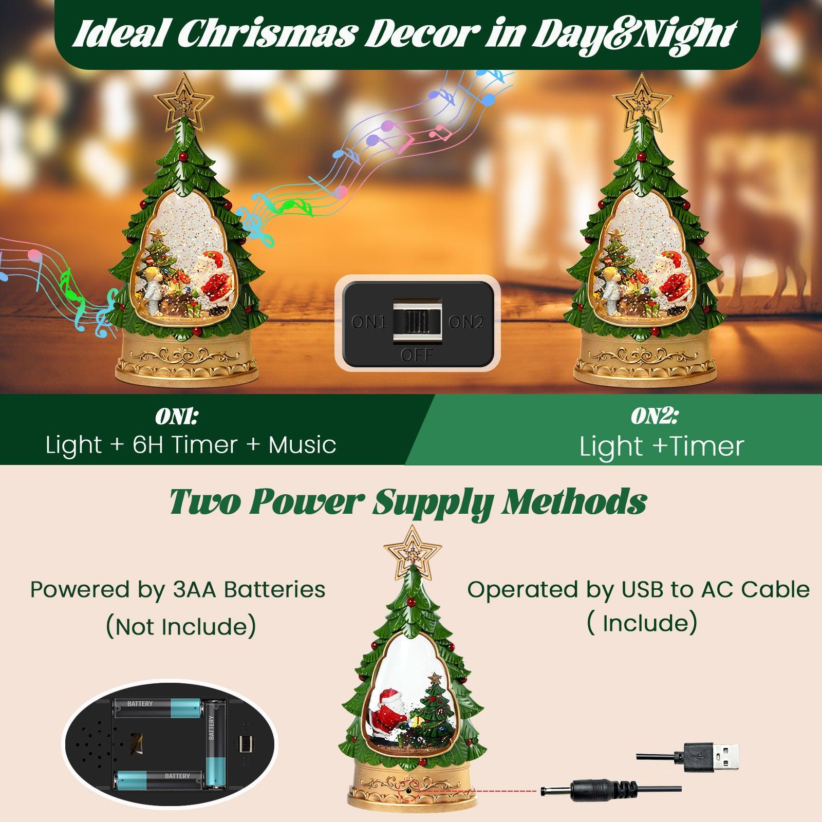 Kxkzren - Christmas Decor - Christmas Tree Snow Globe Lantern
