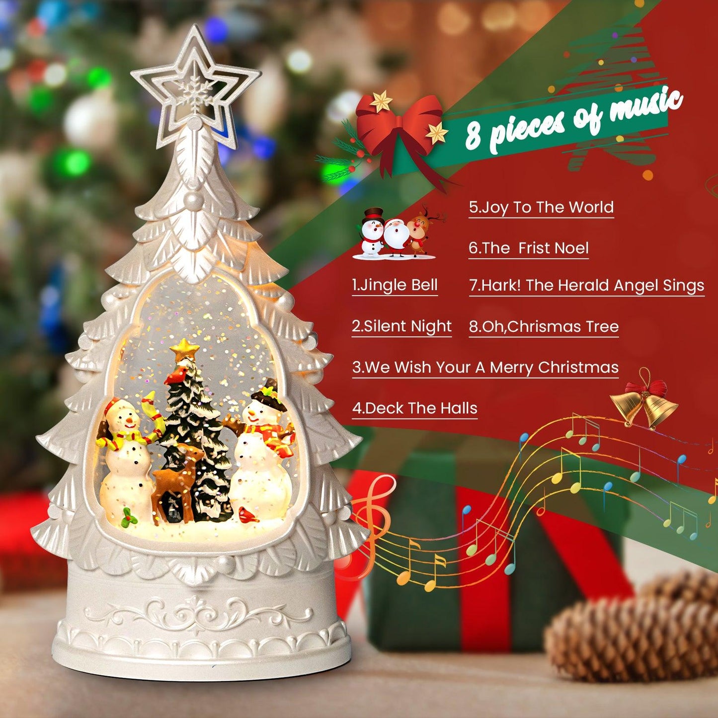 Kxkzren - Christmas Decor - Christmas Snowman Snow Globe Lantern