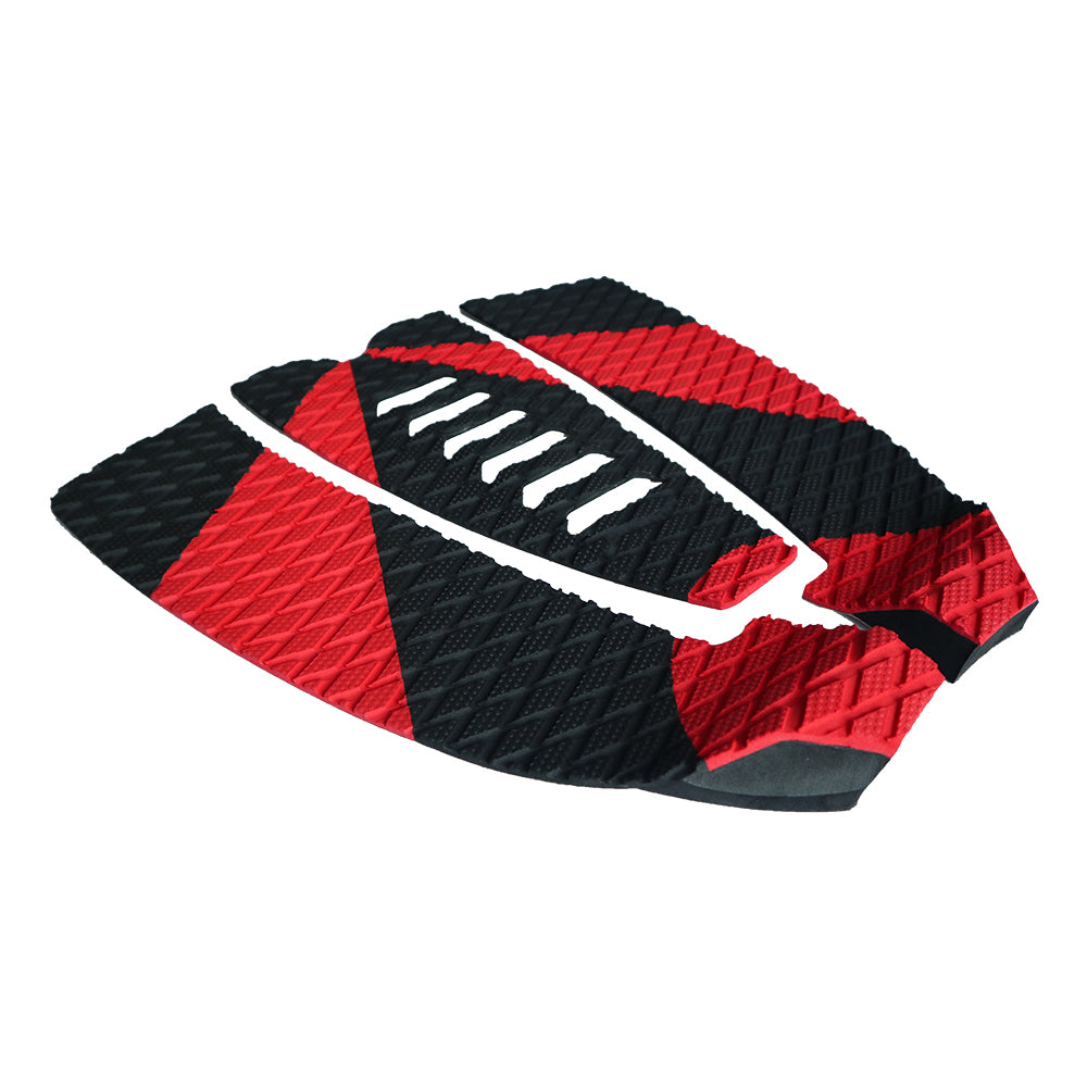 6Pcs Customizable Red Surfboard Traction Pads – Premium EVA Non-Slip Mat with Diamond & Straight Groove Textures for Surfboards & Longboards - Kxkzren