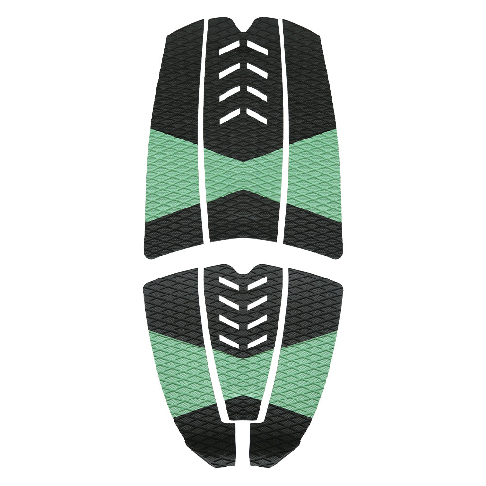6Pcs Customizable Green Surfboard Traction Pads – Premium EVA Non-Slip Mat with Diamond & Straight Groove Textures for Surfboards & Longboards - Kxkzren