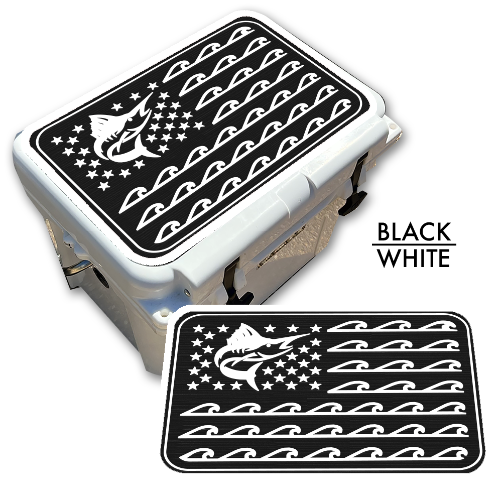 Marlin Ocean Waves Flag Custom EVA Cooler Pad - Kxkzren