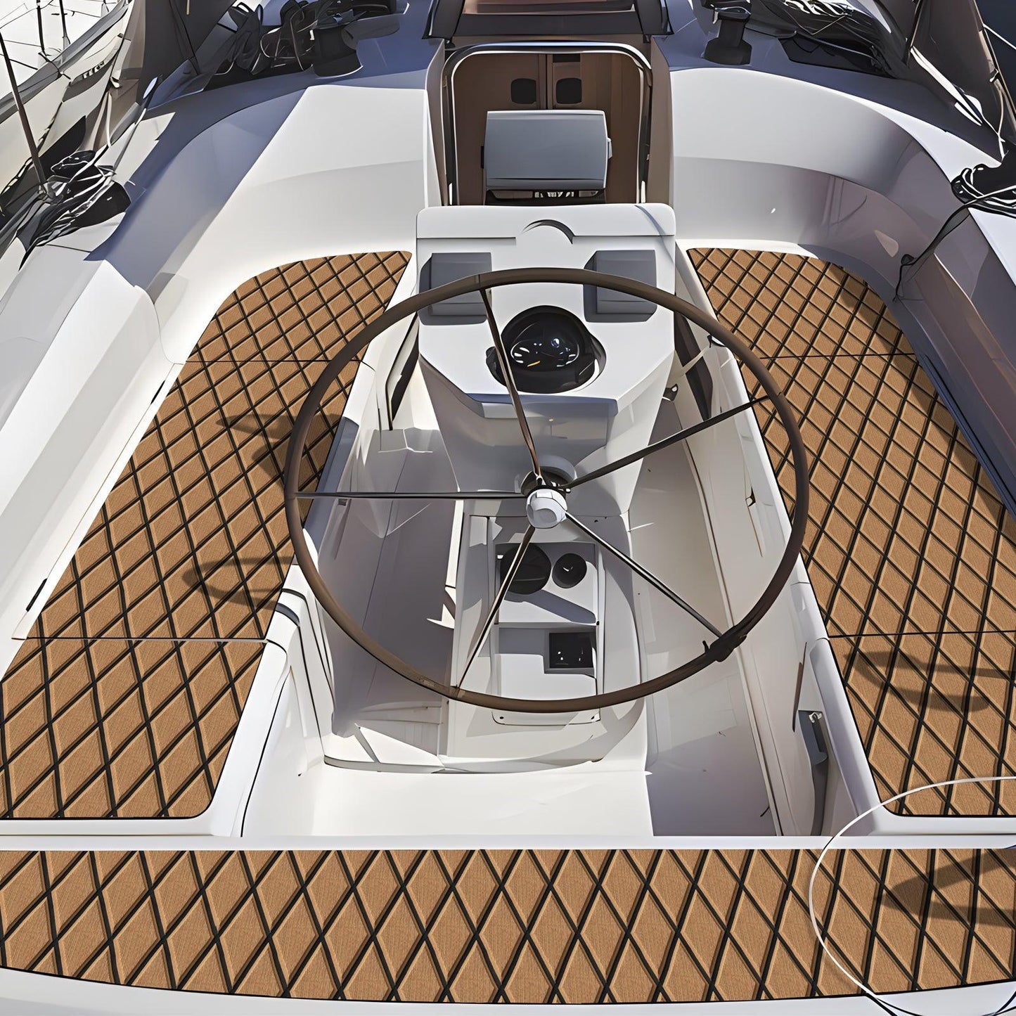 Kxkzren - BOAT FLOORING - Diamond EVA Foam Sheet | Brown/Black