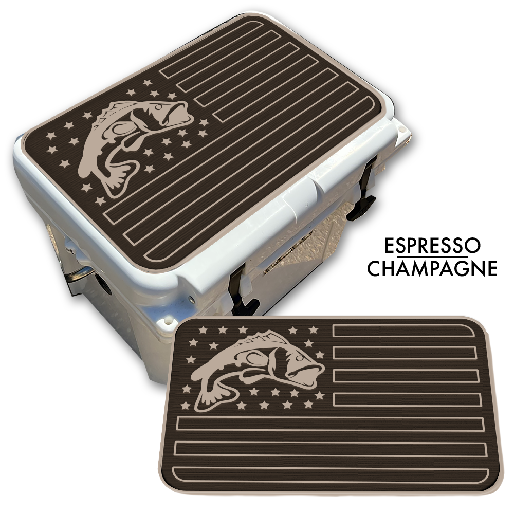 Bass Fish American Flag Custom EVA Cooler Pad - Kxkzren