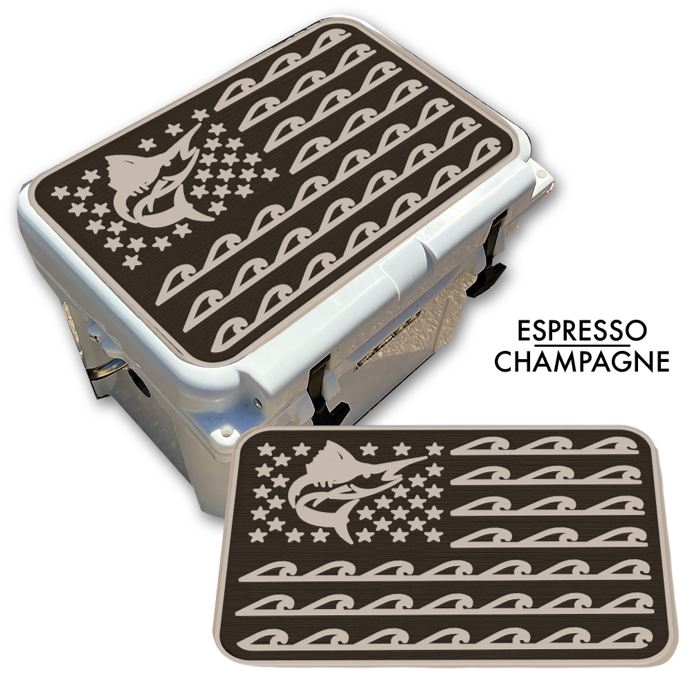 Marlin Ocean Waves Flag Custom EVA Cooler Pad - Kxkzren