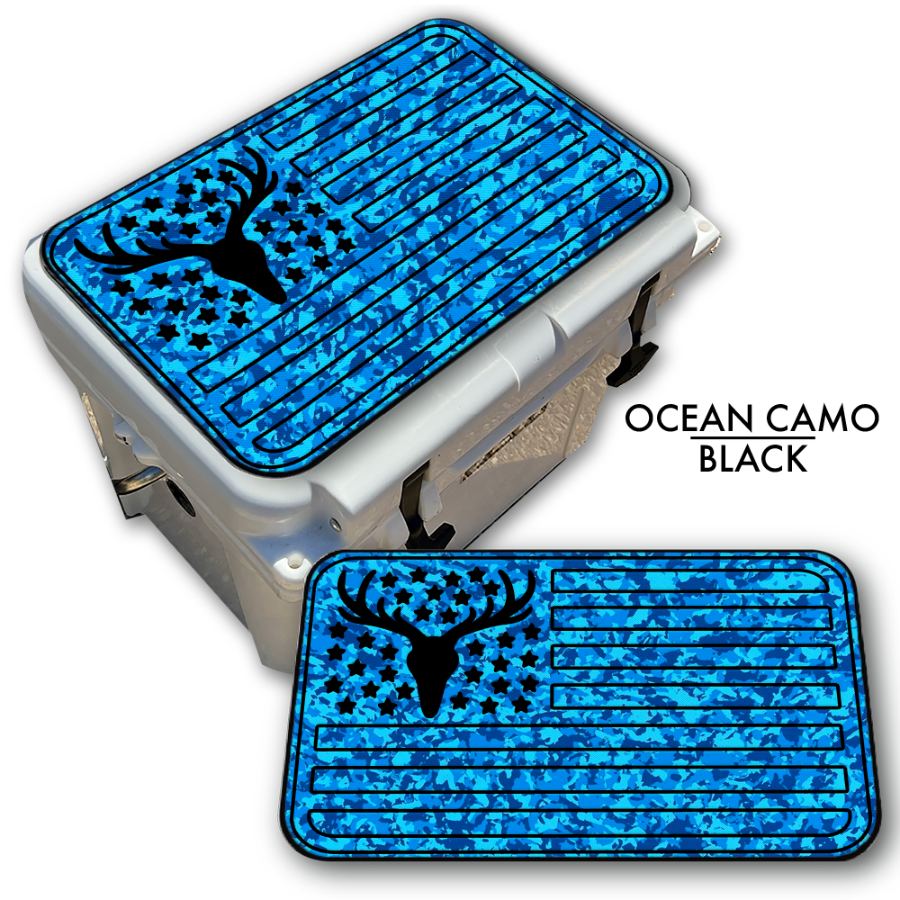 Deer Skull American Flag Custom EVA Cooler Pad - Kxkzren