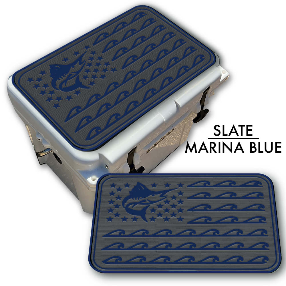 Marlin Ocean Waves Flag Custom EVA Cooler Pad - Kxkzren
