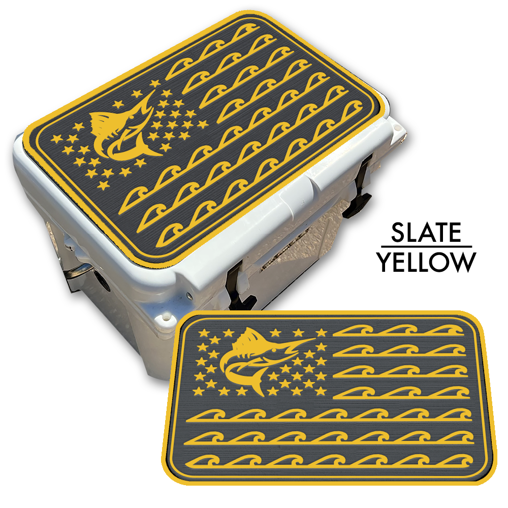 Marlin Ocean Waves Flag Custom EVA Cooler Pad - Kxkzren
