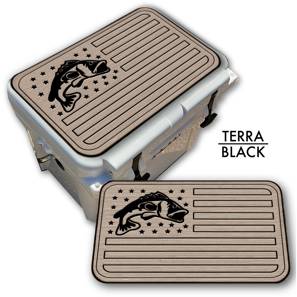Bass Fish American Flag Custom EVA Cooler Pad - Kxkzren