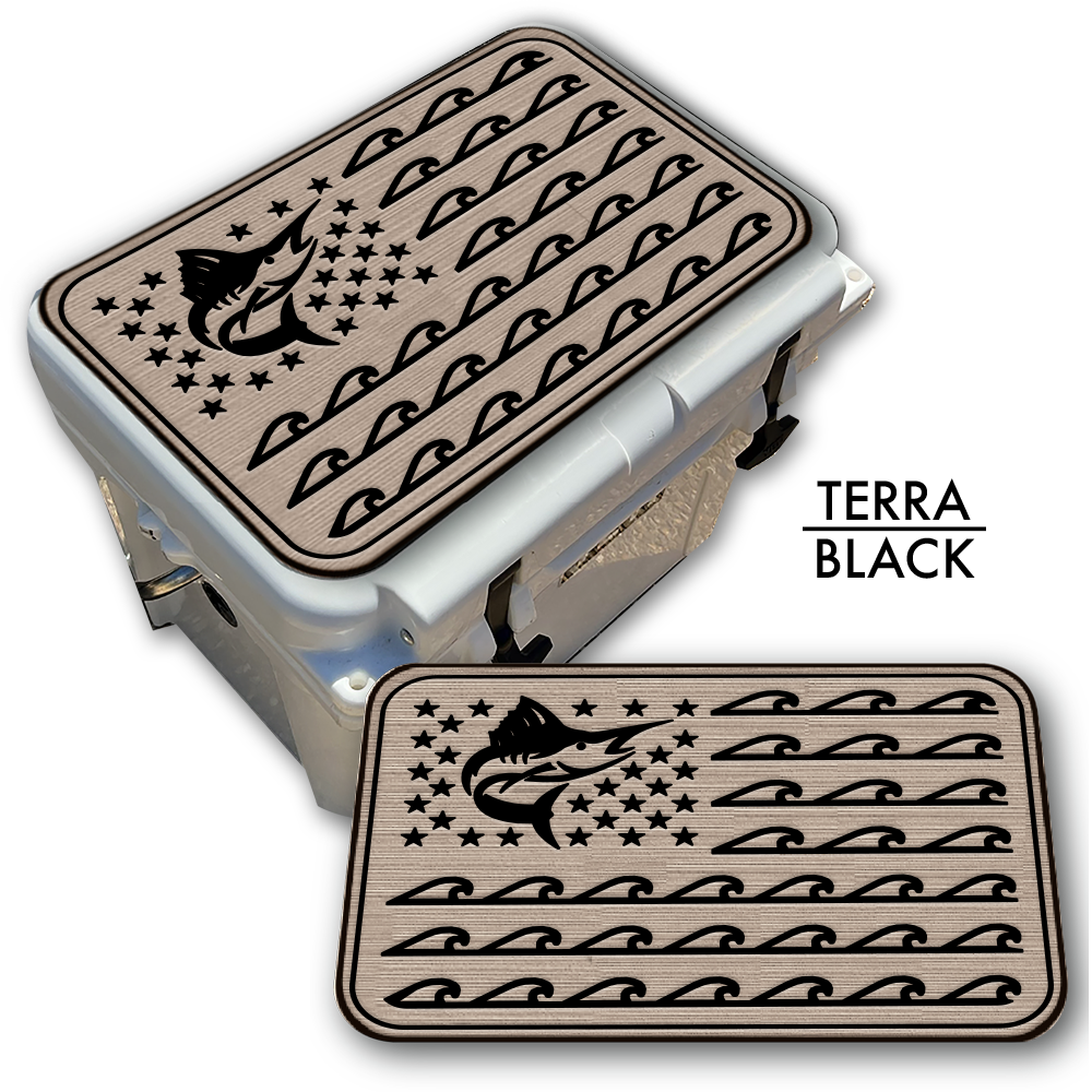 Marlin Ocean Waves Flag Custom EVA Cooler Pad - Kxkzren