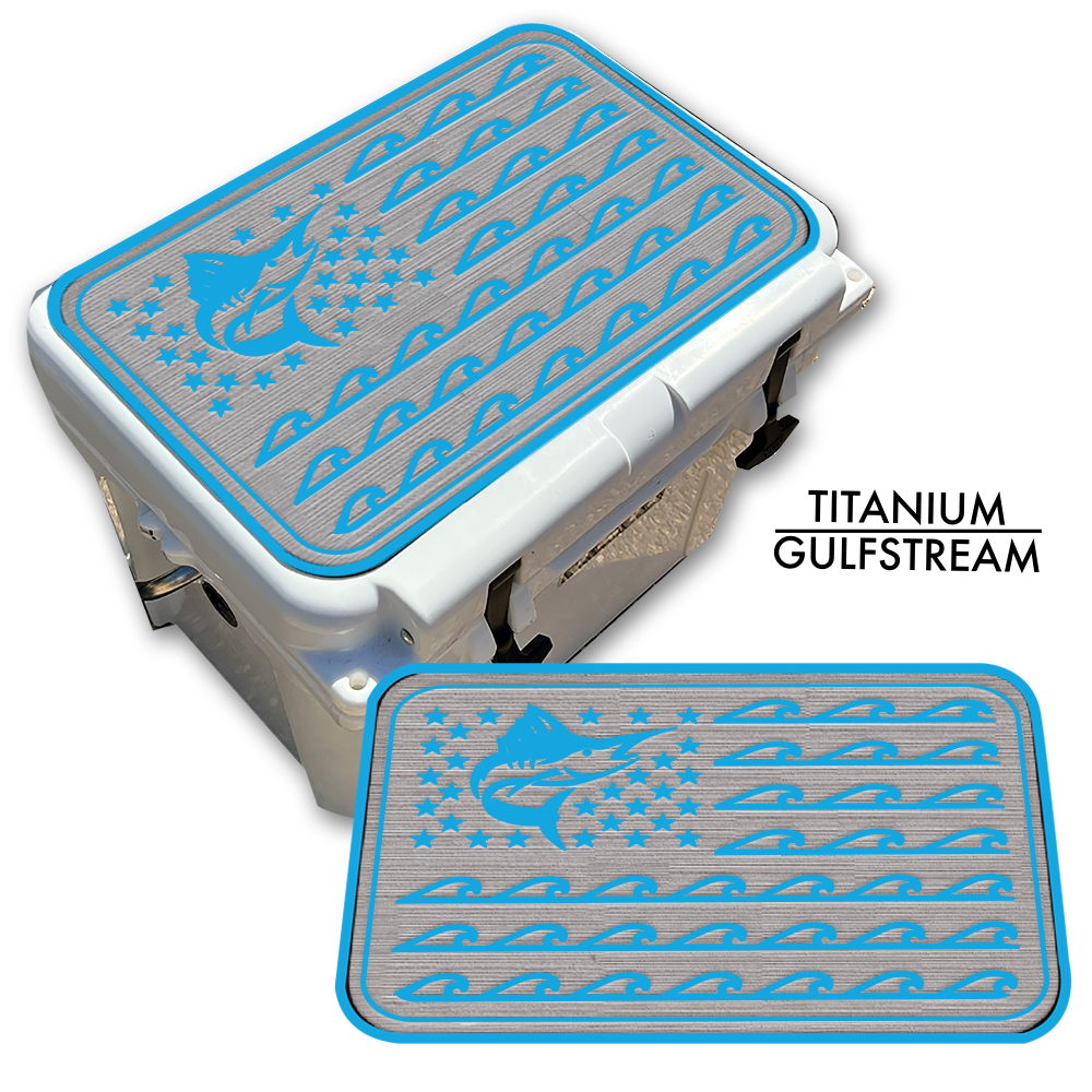 Marlin Ocean Waves Flag Custom EVA Cooler Pad - Kxkzren