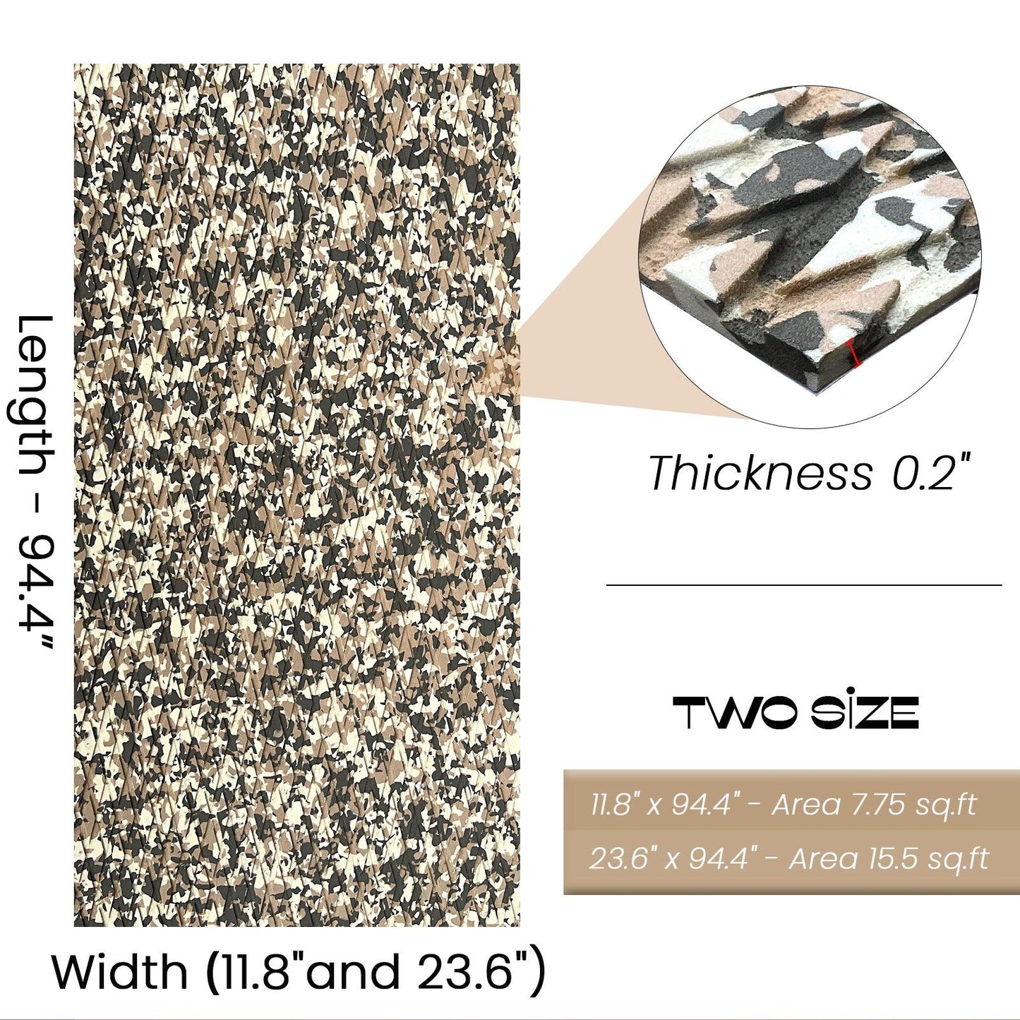 Kxkzren - BOAT FLOORING - Small Diamond EVA Foam Boat Flooring | Desert Camo