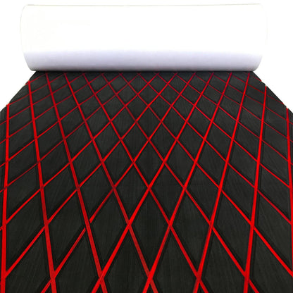 Kxkzren - BOAT FLOORING - Diamond EVA Foam Sheet | Black/Red