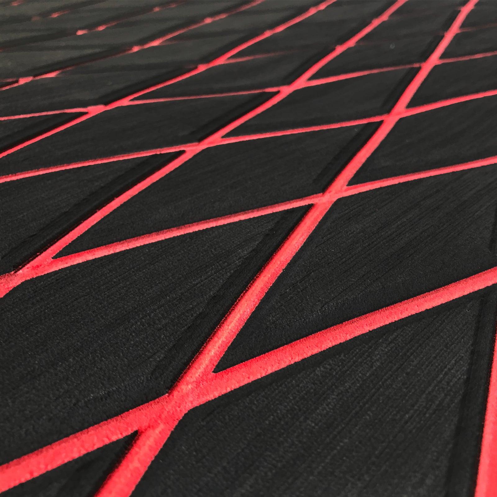 Kxkzren - BOAT FLOORING - Diamond EVA Foam Sheet | Black/Red