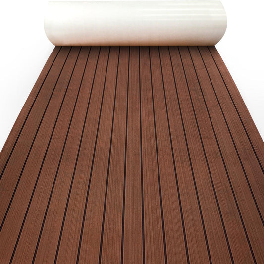 Kxkzren - Faux Teak Sheet - Faux Teak EVA Foam Sheet | Dark Brown/Black