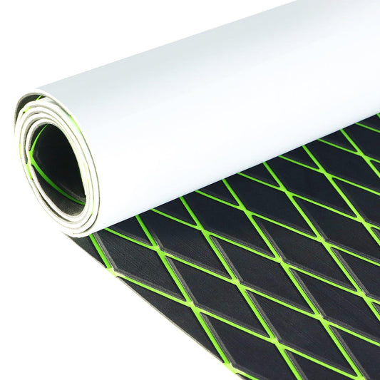 Kxkzren - BOAT FLOORING - Diamond EVA Foam Sheet | Black/Green, 93.9" x 44"