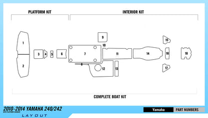 Custom EVA Foam Marine Mat for 2010-2014 Yamaha 240/242 with Platform Lounger – Non-Slip Boat Flooring Kits - Kxkzren