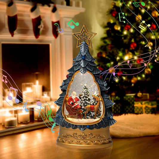 Kxkzren - Christmas Decor - Christmas Tree Snow Globe Lantern