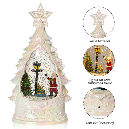 Kxkzren - Christmas Decor - Christmas Tree Snow Globe Lantern