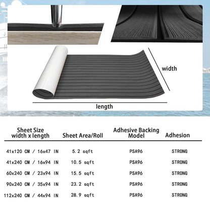 Kxkzren - Faux Teak Sheet - Faux Teak EVA Foam Sheet | Dark Grey/Black