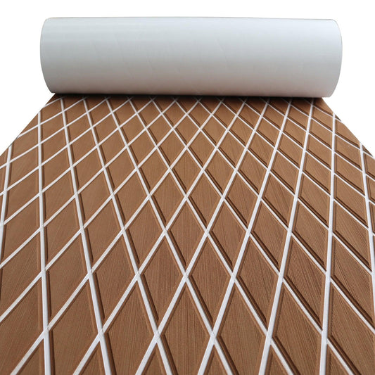 Kxkzren - BOAT FLOORING - Diamond EVA Foam Sheet | Brown/White