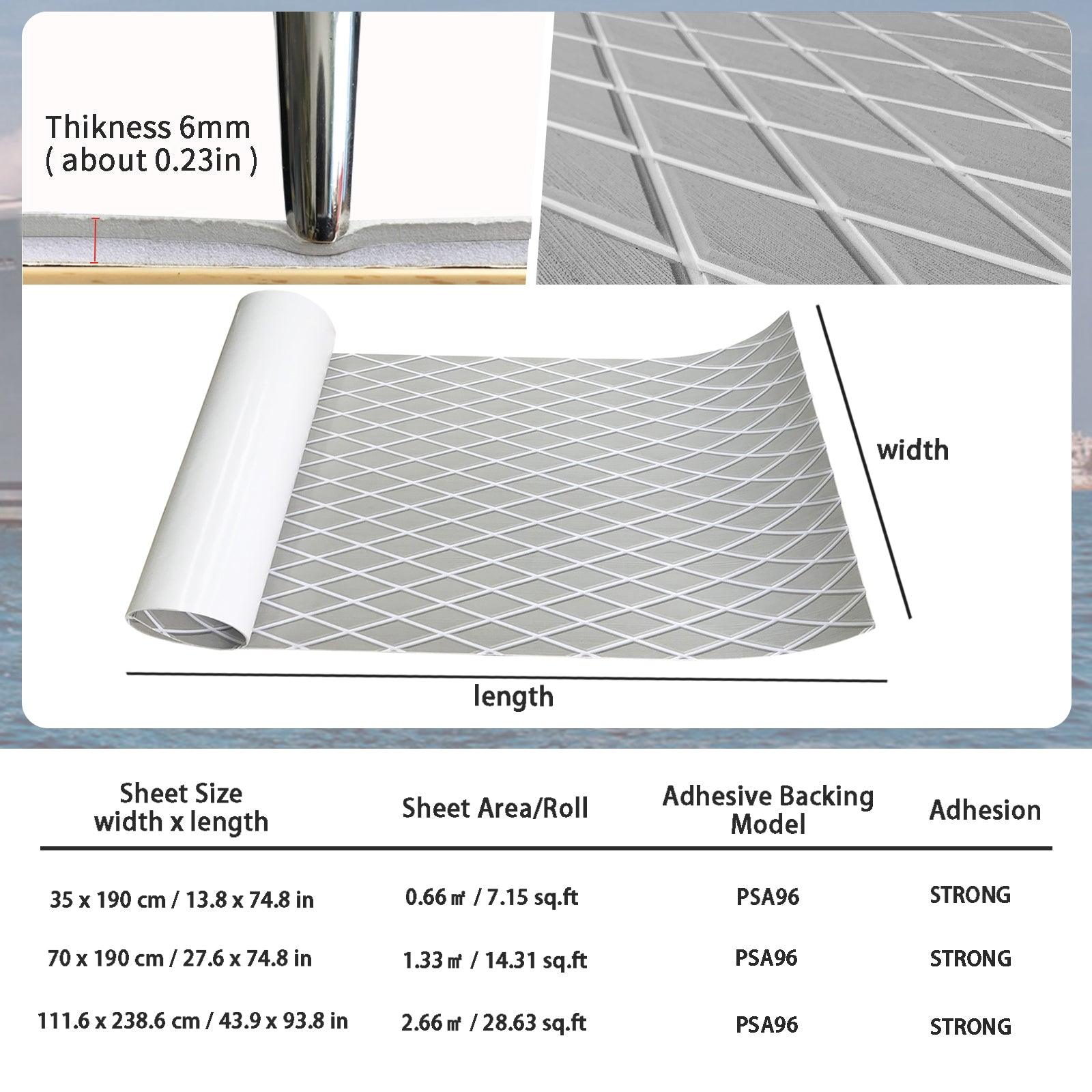 Kxkzren - BOAT FLOORING - Diamond EVA Foam Sheet | Gray/White