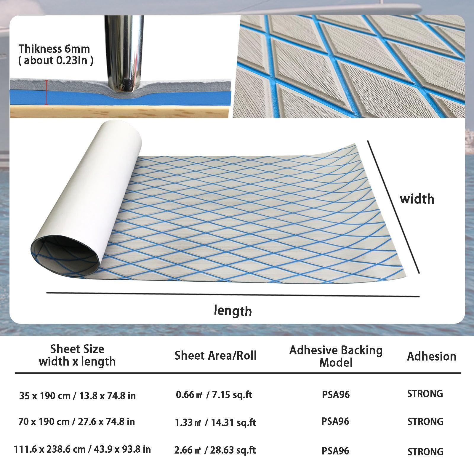 Kxkzren - BOAT FLOORING - Diamond EVA Foam Sheet | Gray/Blue