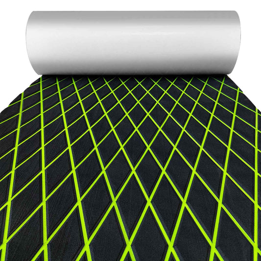 Kxkzren - BOAT FLOORING - Diamond EVA Foam Sheet | Black/Green