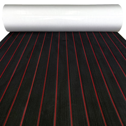 Kxkzren - Faux Teak Sheet - Faux Teak EVA Foam Sheet | Black / Red