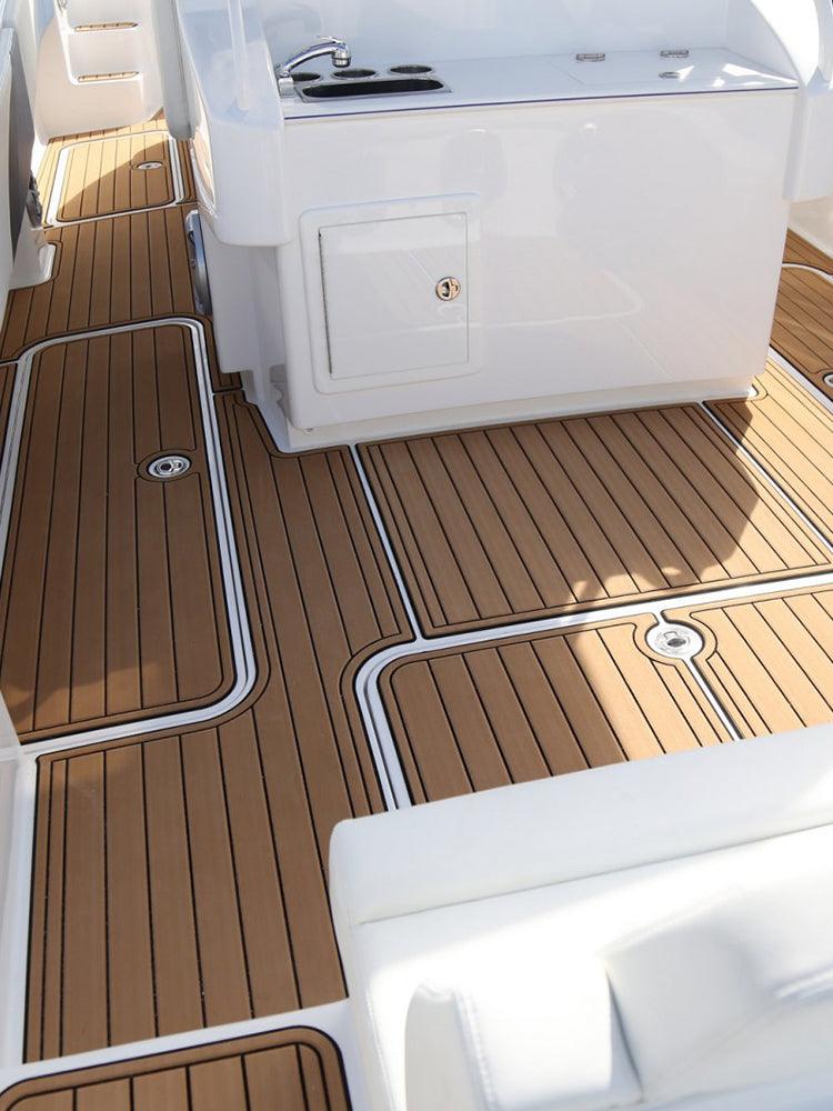 Kxkzren - Faux Teak Sheet - KXKZREN Boat Flooring EVA Foam Decking Sheet Faux Teak Marine Mat Marine Carpet Cooler Tops Non-Slip Self-Adhesive Flooring for Motorboat RV Yacht Kayak Swim Platform