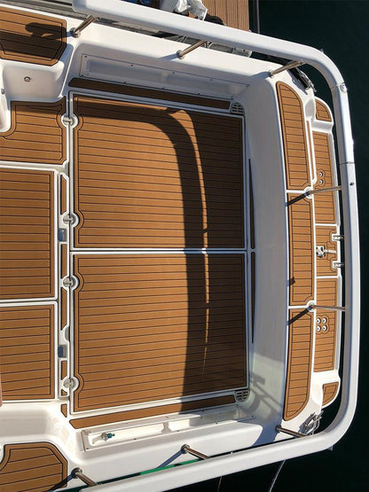 Kxkzren - Faux Teak Sheet - KXKZREN Boat Flooring EVA Foam Decking Sheet Faux Teak Marine Mat Marine Carpet Cooler Tops Non-Slip Self-Adhesive Flooring for Motorboat RV Yacht Kayak Swim Platform