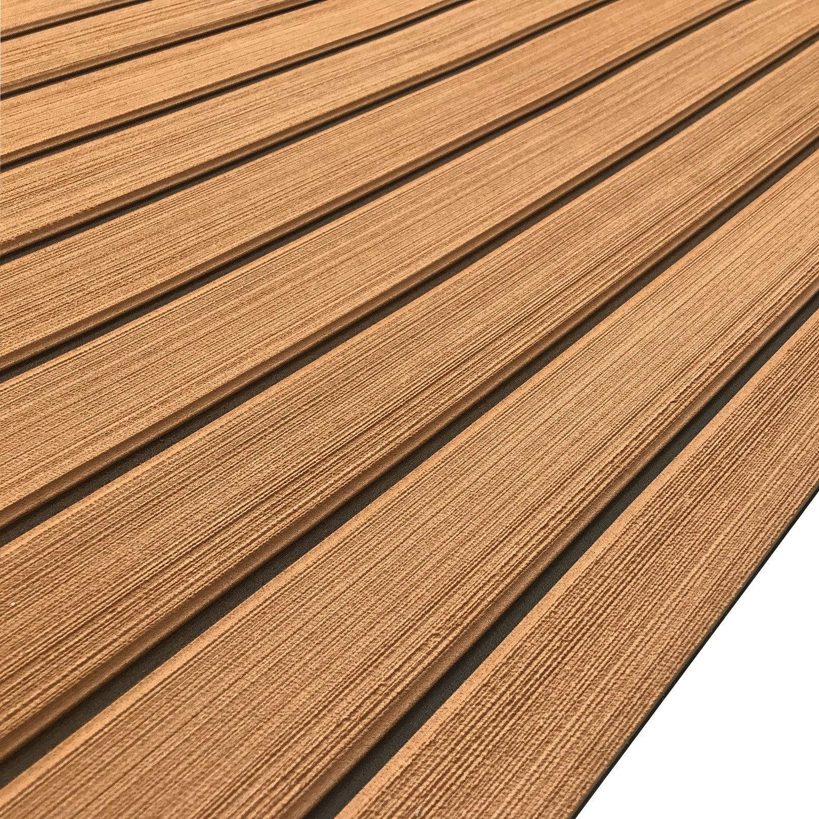 Kxkzren - Faux Teak Sheet - KXKZREN Boat Flooring EVA Foam Decking Sheet Faux Teak Marine Mat Marine Carpet Cooler Tops Non-Slip Self-Adhesive Flooring for Motorboat RV Yacht Kayak Swim Platform