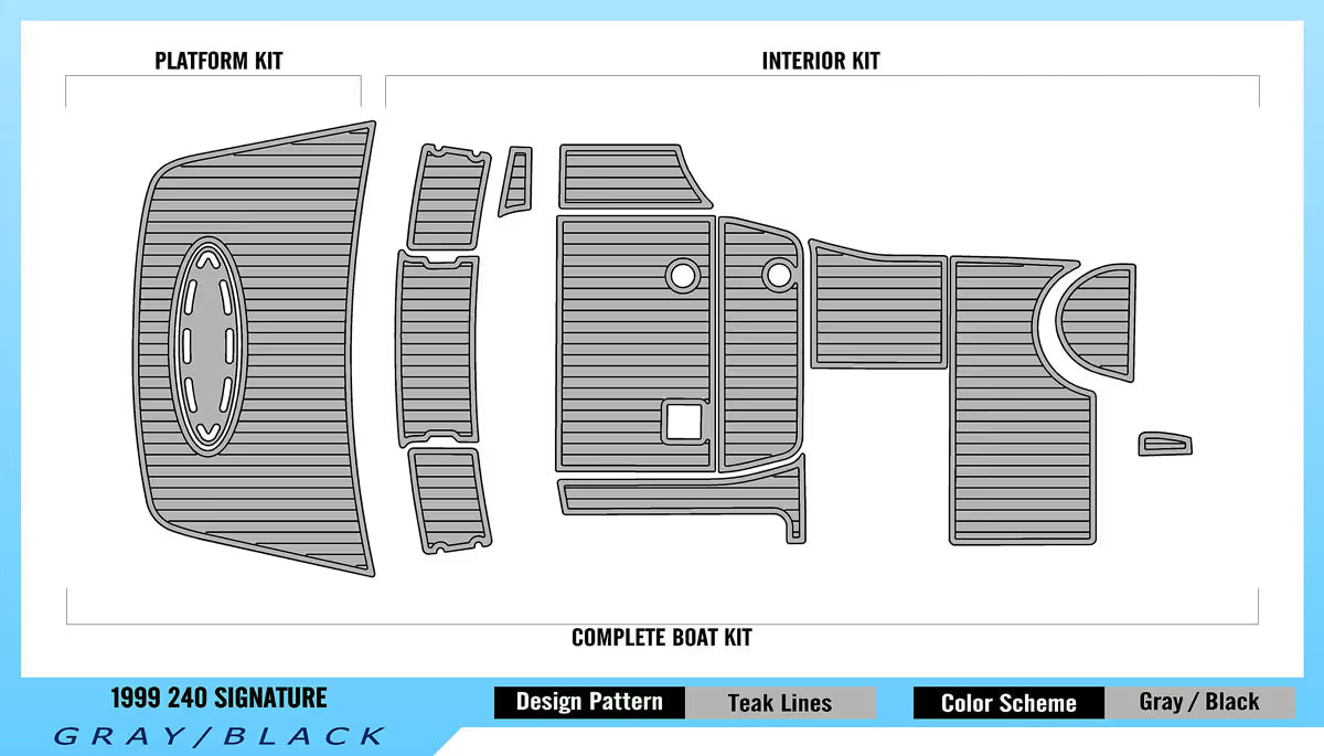 Chaparral 1999 240 Signature – Custom EVA Foam Marine Flooring Kit - Kxkzren