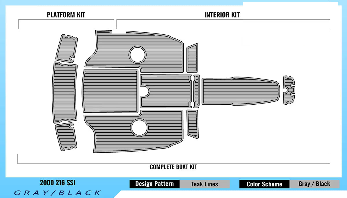 Chaparral 2000 216 SSI – Custom EVA Foam Marine Flooring Kit - Kxkzren