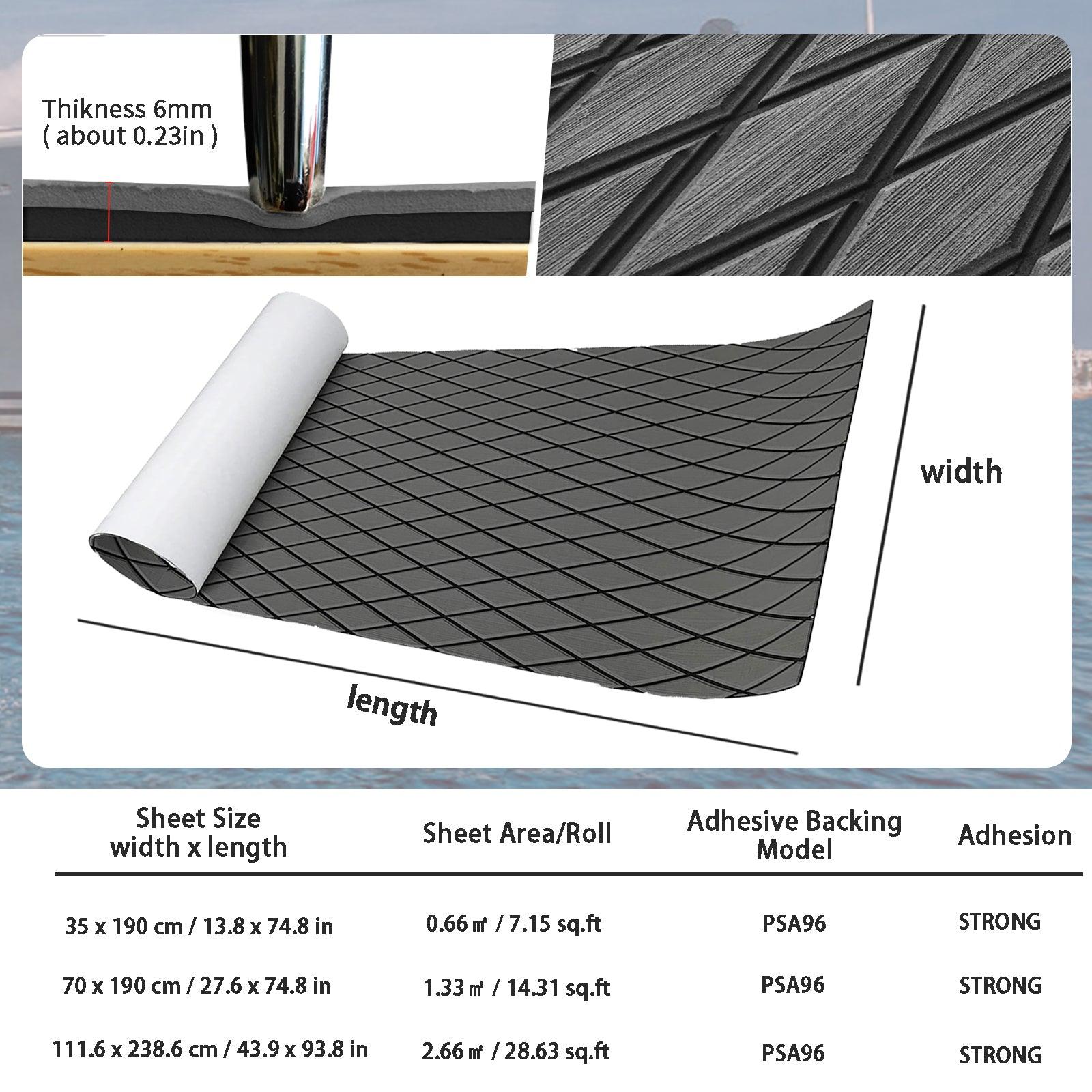 Kxkzren - BOAT FLOORING - Diamond EVA Foam Sheet | Deep Gray/Black