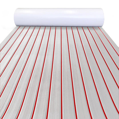 Kxkzren - Faux Teak Sheet - Faux Teak EVA Foam Sheet | Gray / Red