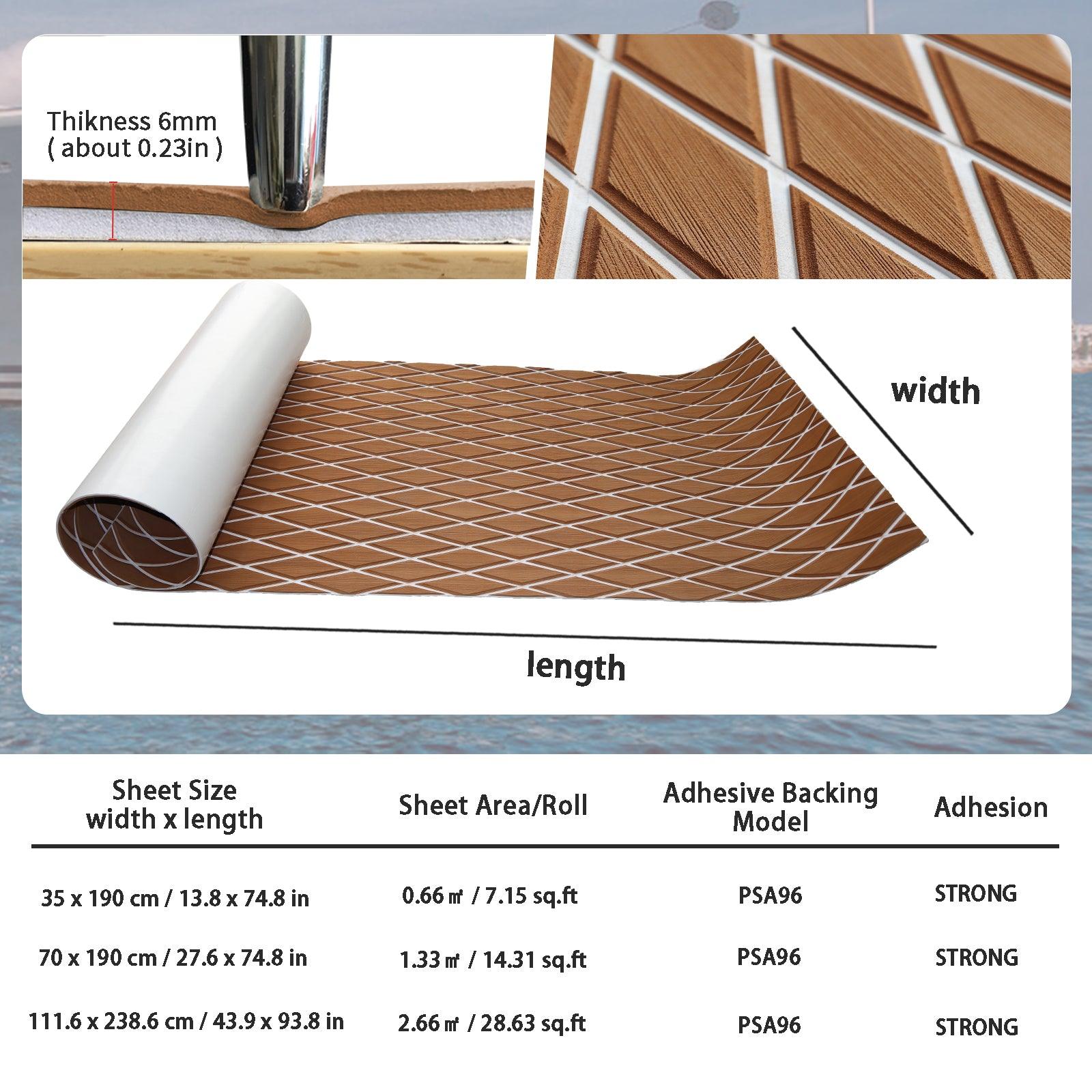 Kxkzren - BOAT FLOORING - Diamond EVA Foam Sheet | Brown/White