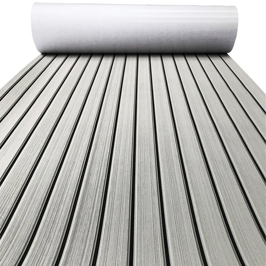 Kxkzren - Faux Teak Sheet - Faux Teak EVA Foam Sheet | Grey/Black