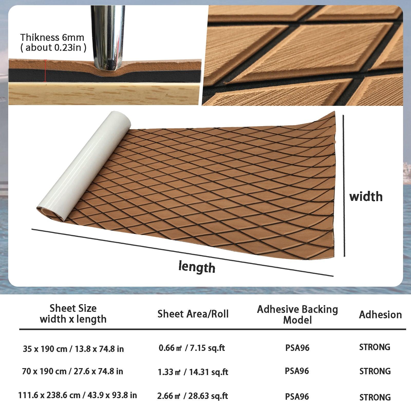 Kxkzren - BOAT FLOORING - Diamond EVA Foam Sheet | Brown/Black