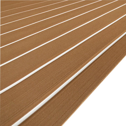 Kxkzren - Faux Teak Sheet - Faux Teak EVA Foam Sheet | Dark Brown/White