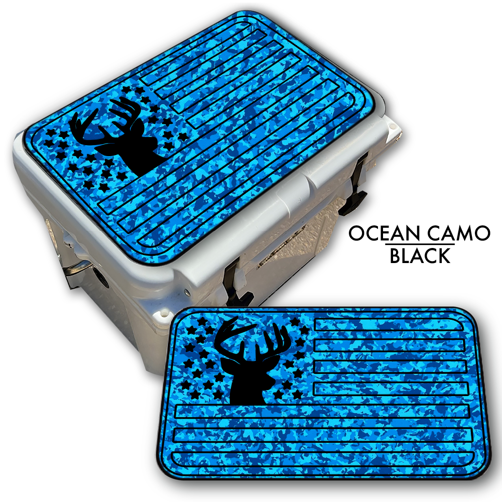 Deer Silhouette American Flag Custom EVA Cooler Pad - Kxkzren